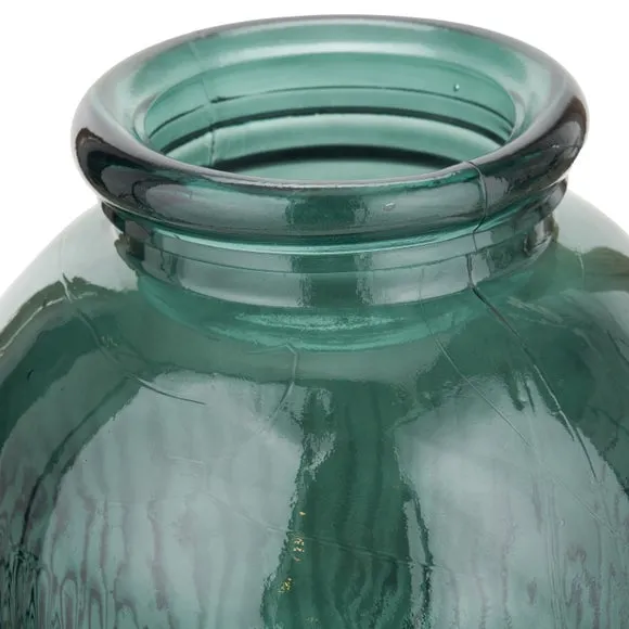 Tall Ribbed Recycled Glass Vase 5