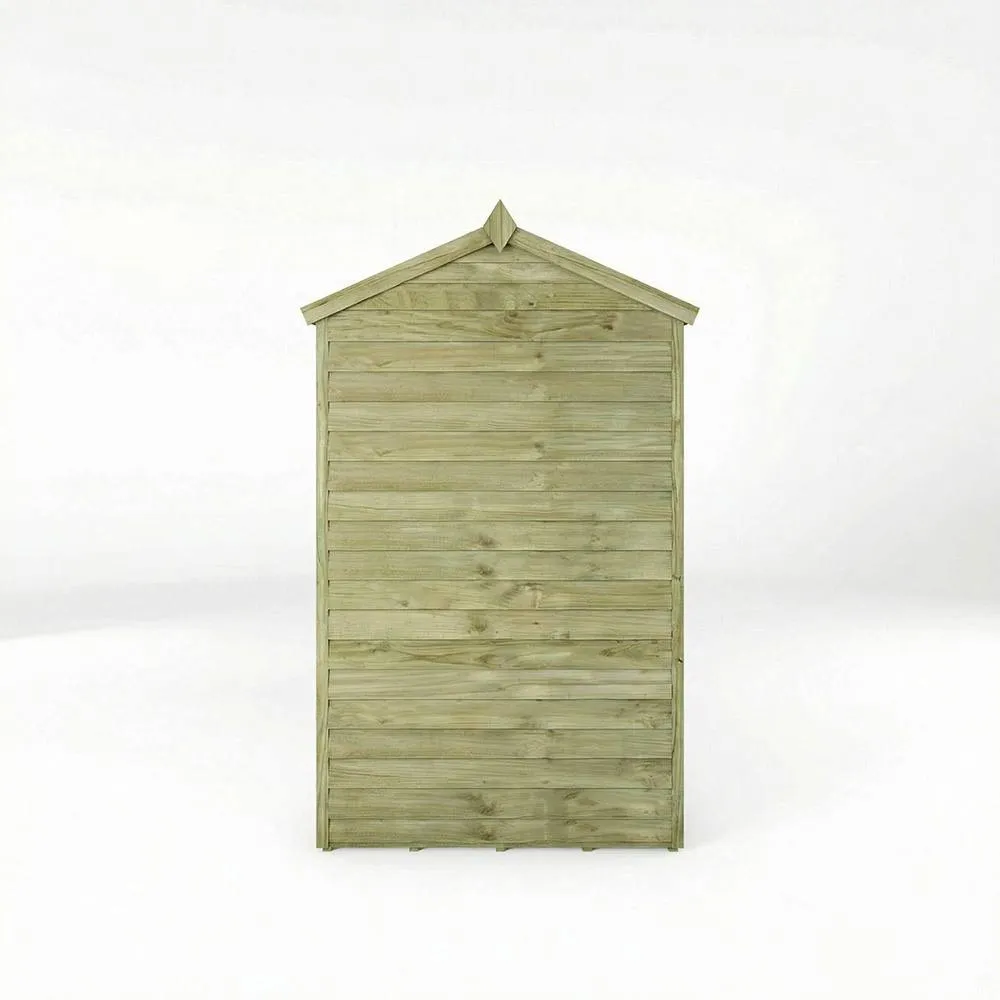 Mercia 6 x 4 Feet Overlap Reverse Apex Shed - L131.3 x W181.8 x H208.3 cm in Brown 4