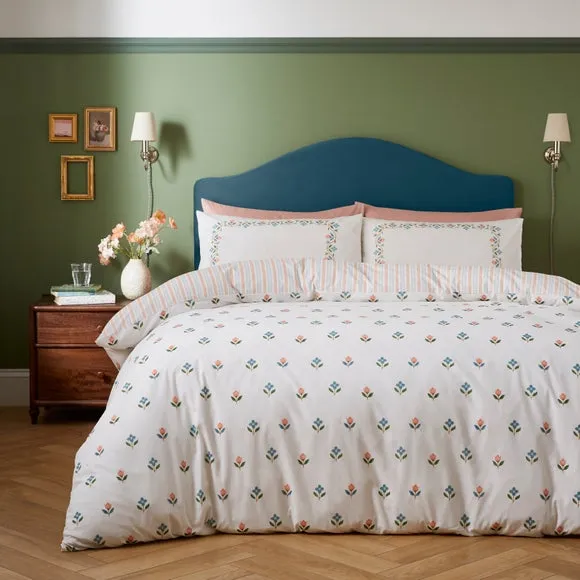 Ember Floral Polycotton Duvet Cover & Pillowcase Set 1