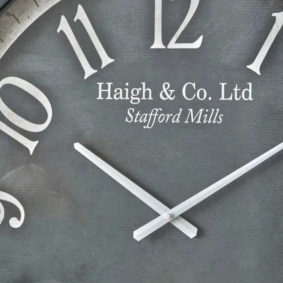 Weathered Wood Effect Round Wall Clock 2