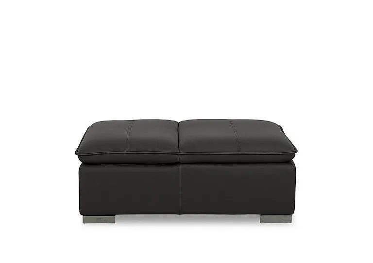 Edison Leather Storage Chair Stool - Black