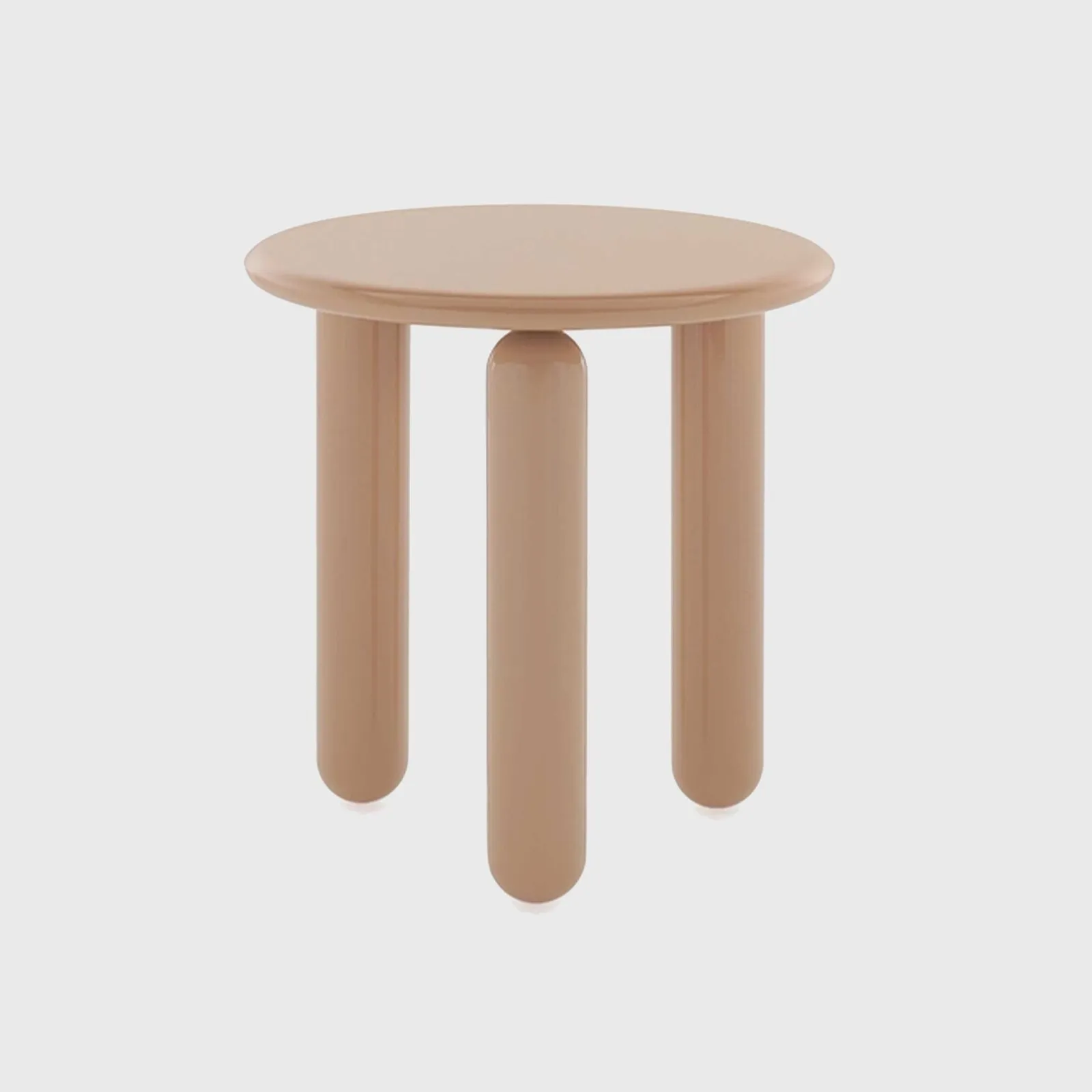 Kartell Undique Mas Side Table 48X48X51 Powder, Round, Neutral Wood | Barker & Stonehouse