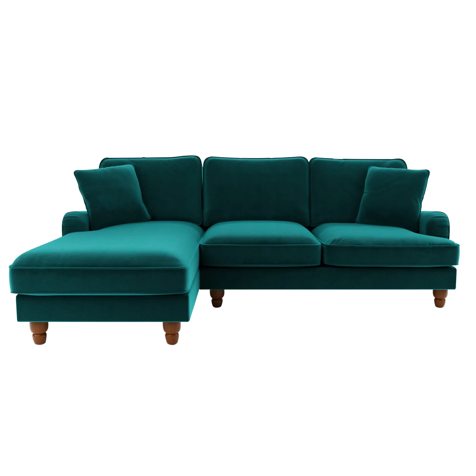 Beatrice Velvet Left Hand Corner Sofa Green