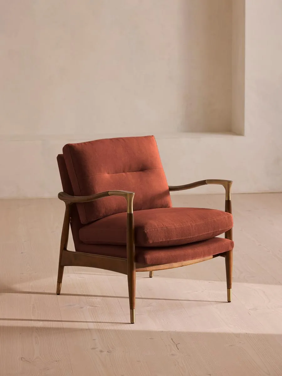Theodore Armchair, Linen, Sienna