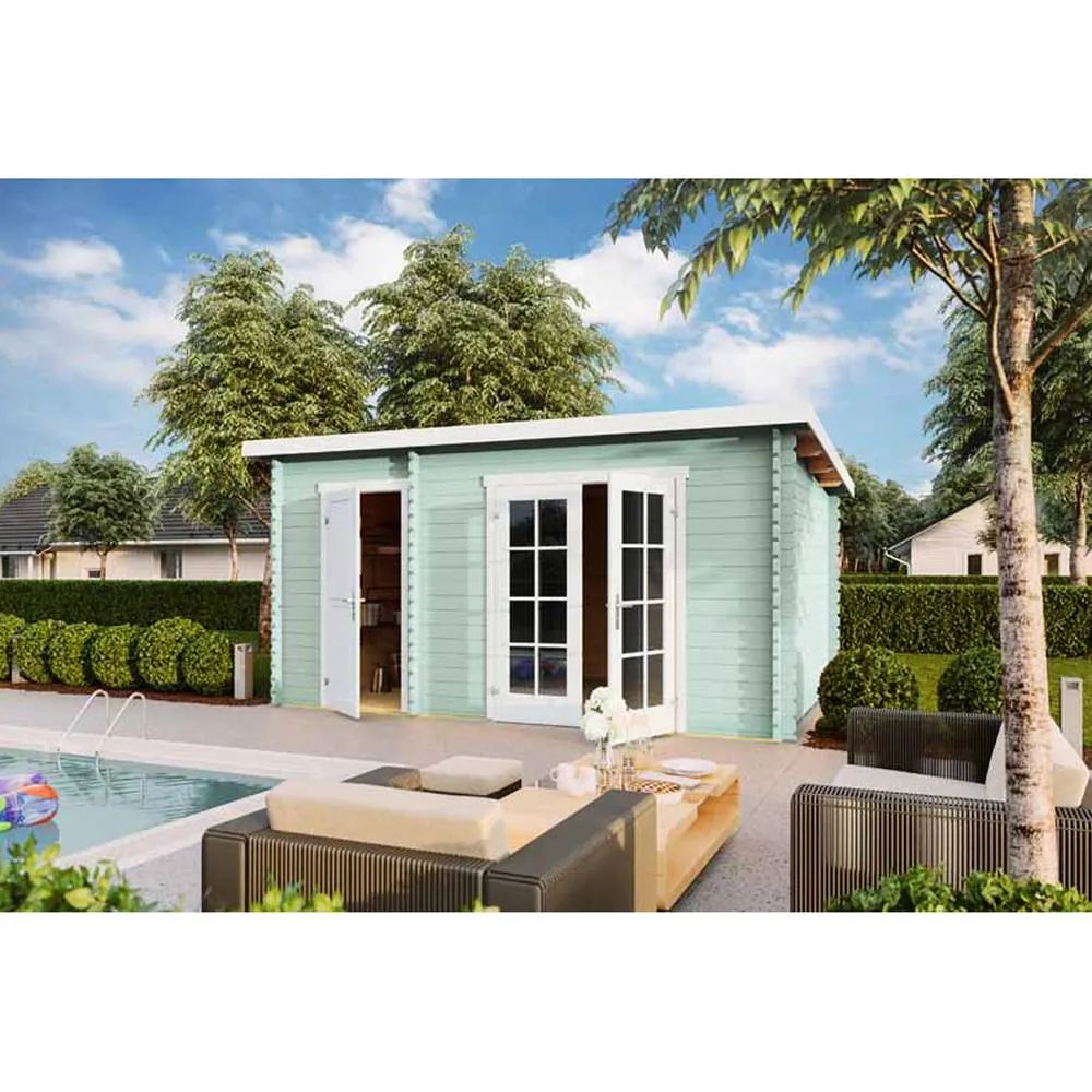 Lasita Maja Ltd Belmont 2-Log Cabin, Garden Room, Home Office - L465xW318.9xH222.3 cm in Light Brown 2