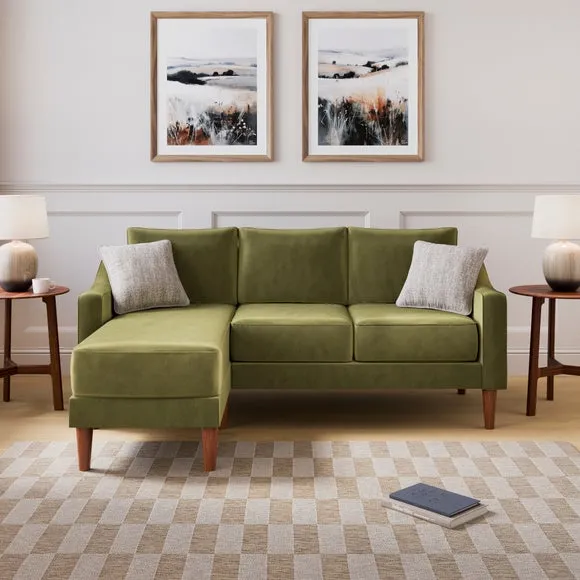 Hugo Velvet 3 Seater Corner Chaise Sofa