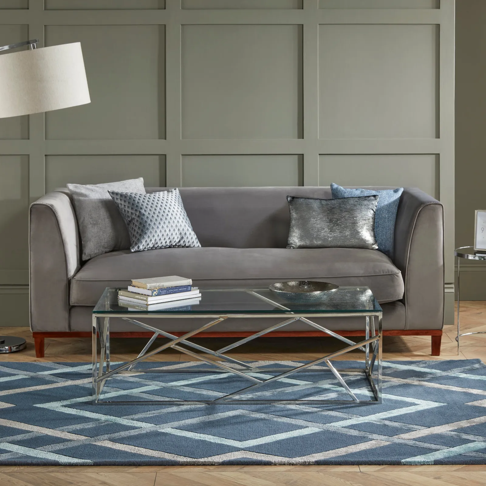 Trellis Rug Blue
