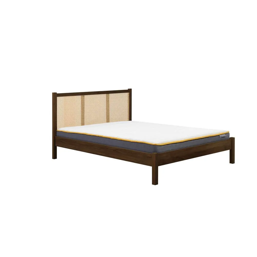 Birlea King Size Rattan Bed Frame Walnut Croxley 5FT King 150cm in Brown 5