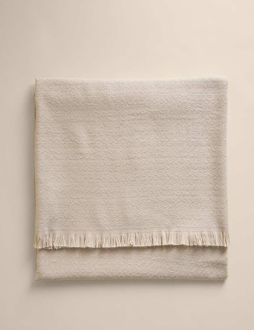 M&S Soft Textured Throw Biscuit