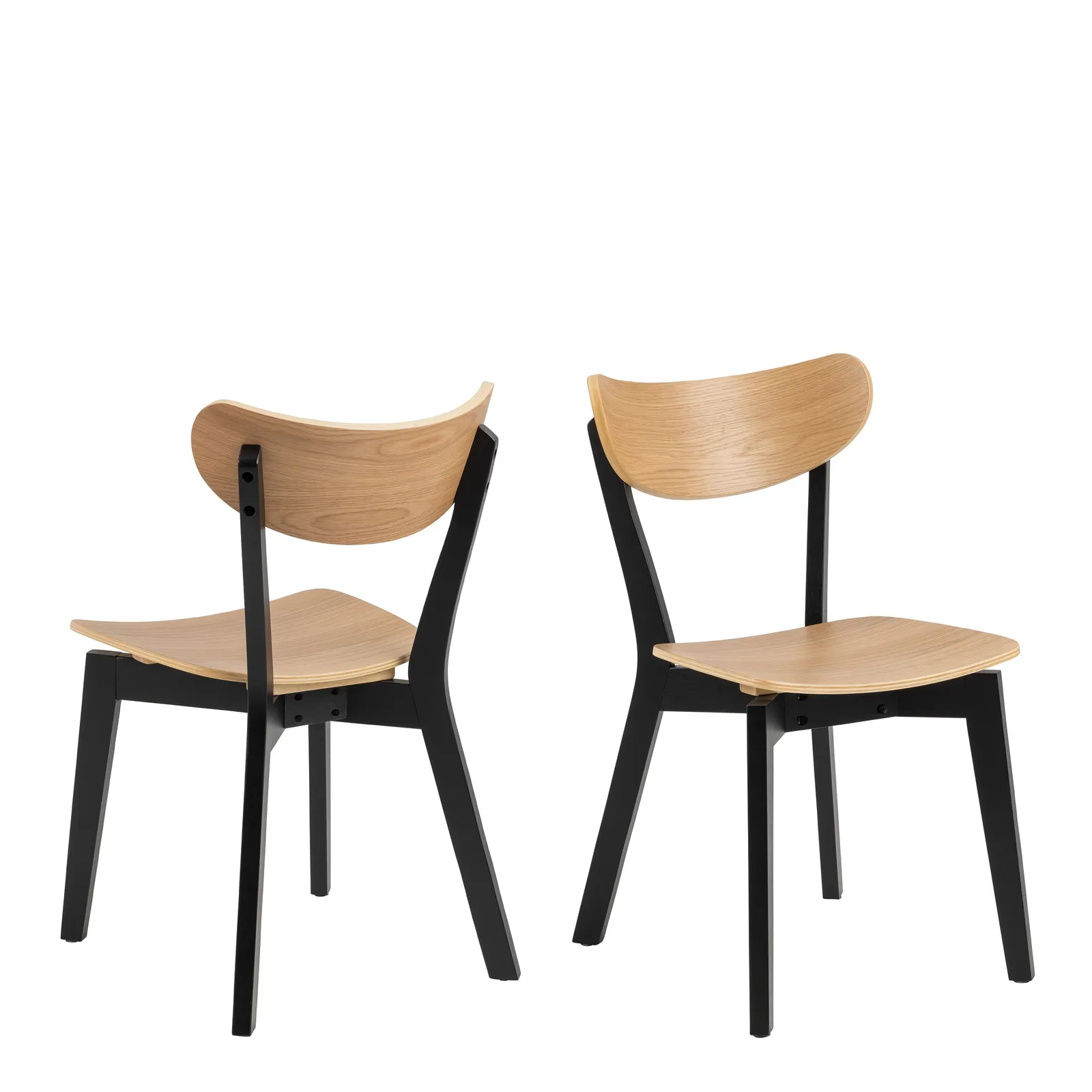 Furniture To Go Roxby Dining Table in Oak & Black Included 4 Roxby Dining Chairs in Black & Oak in Brown 5