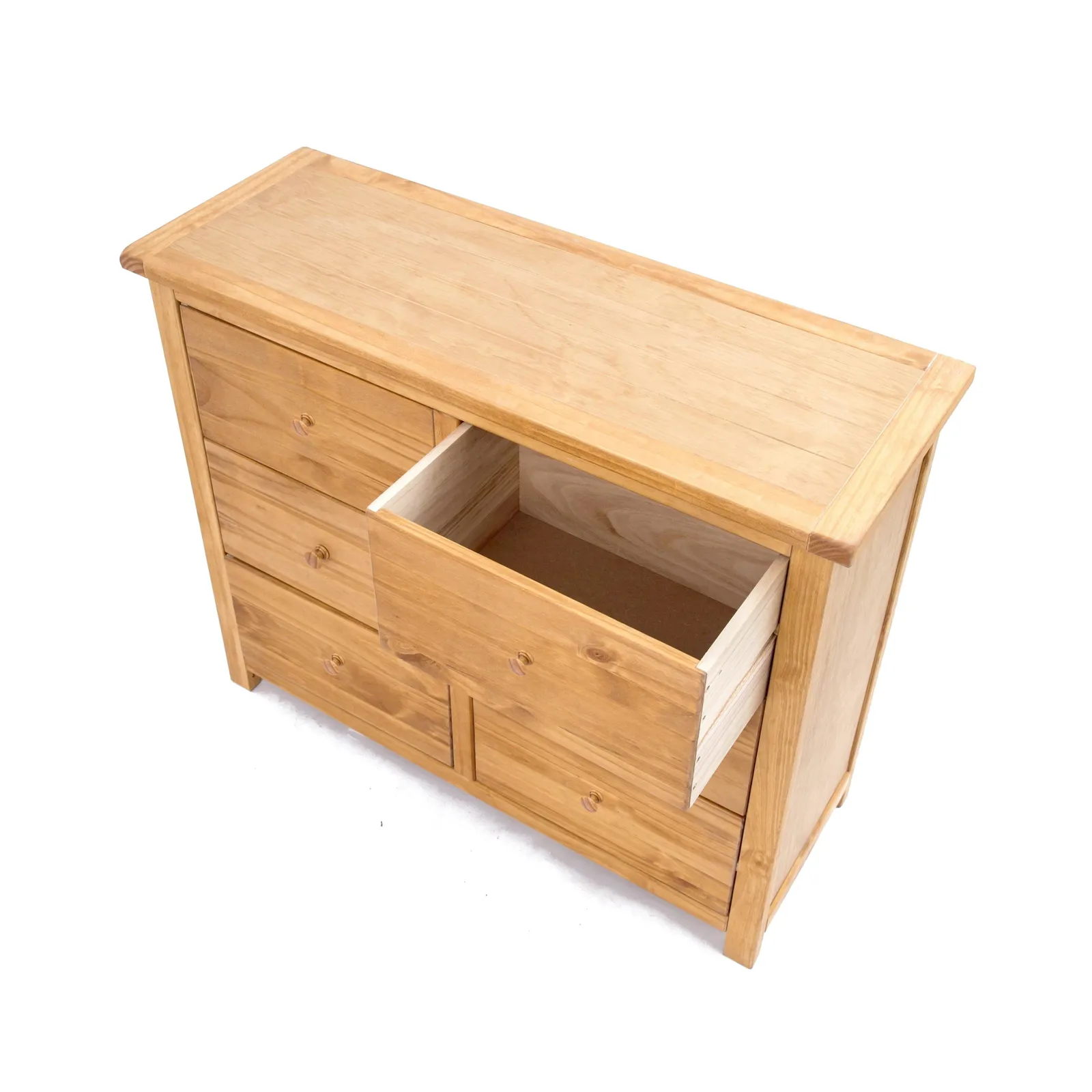 Cabinet Bits Lugo 6 Drawer Chest of Drawers Wood Knob in Light Brown 4