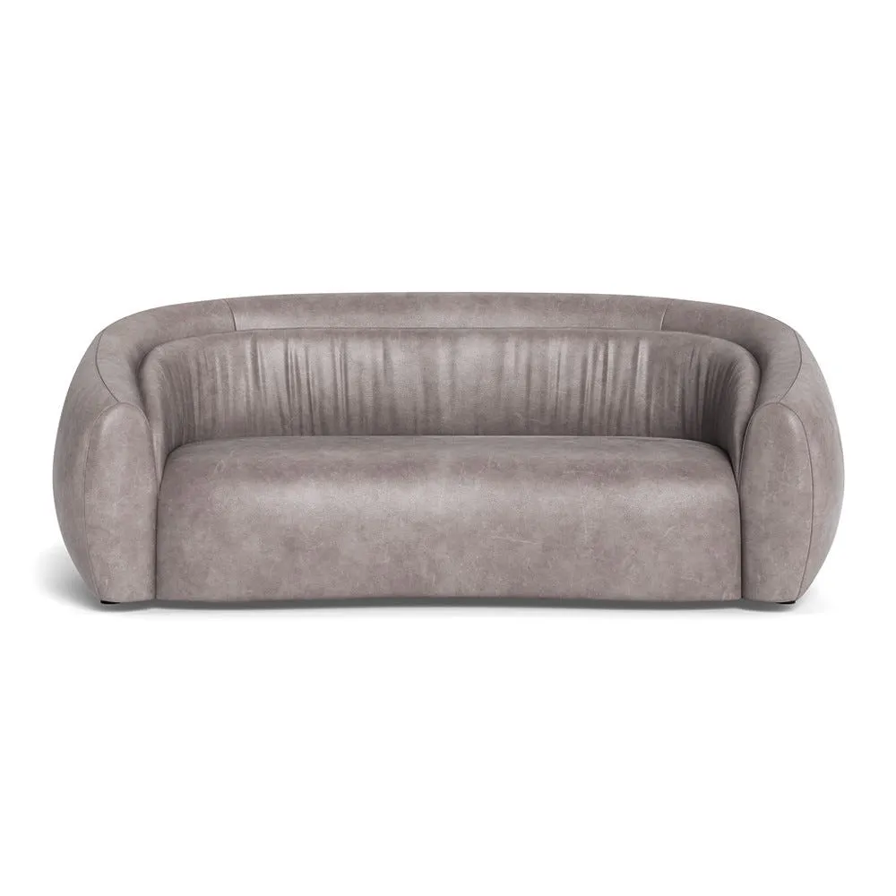 Heal's Flora 3 Seater Sofa Heritage Leather Stone Grey 2060 1