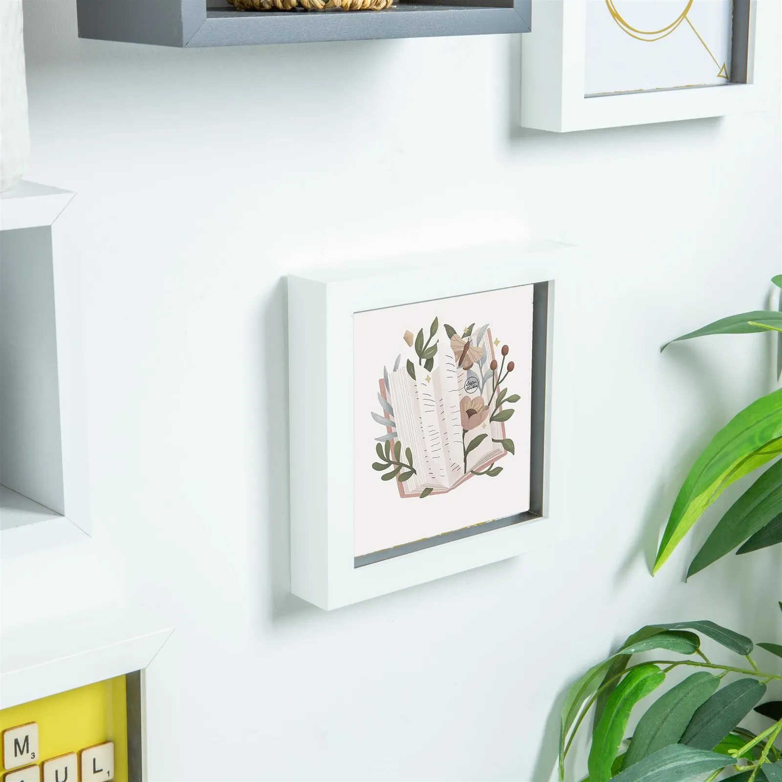 Nicola Spring 3D Box Photo Frames - 6" x 6" - Pack of 2 in White 6