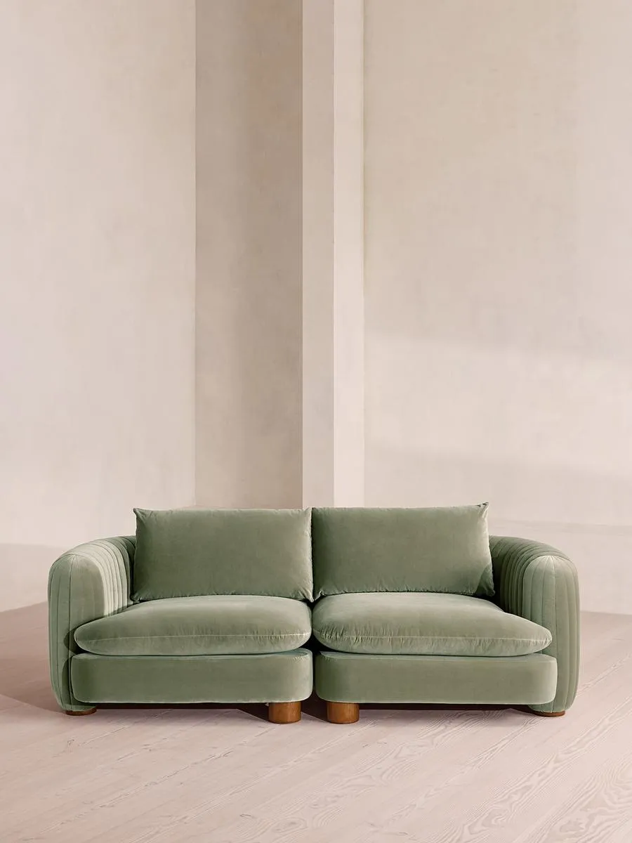 Vivienne Deeper Sit Modular Sofa, Three Seater, Velvet, Seafoam