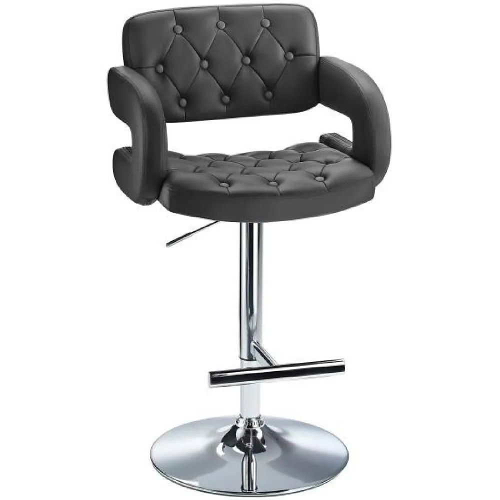 netfurniture Nairn Height Adjustable Bar Stool with Black Padded Swivel Seat 3