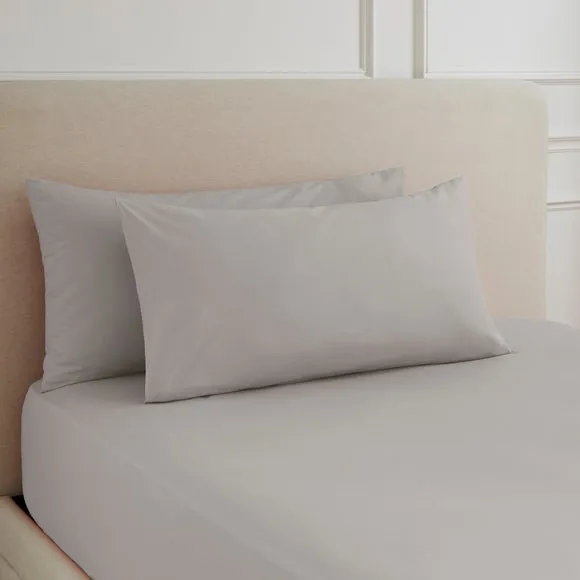 Hotel 230 Thread Count 100% Cotton Percale Large Standard Pillowcase Pair