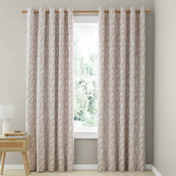 Catherine Lansfield Sorrel Leaves Reversible Eyelet Curtains 5
