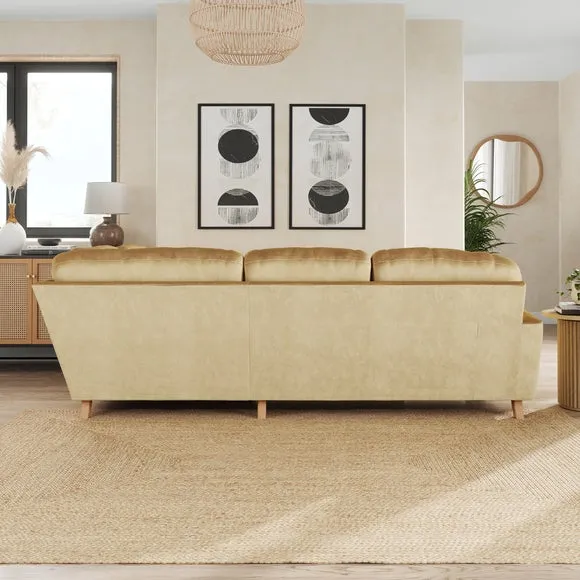 Martha Vintage Velvet Full Corner Sofa 3