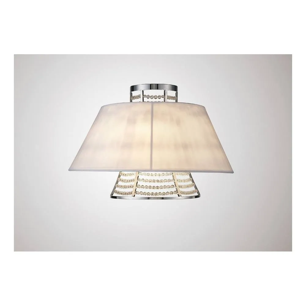 Netlighting Dav Wall Lamp with White Shade 2 Light Polished Chrome Crystal 2