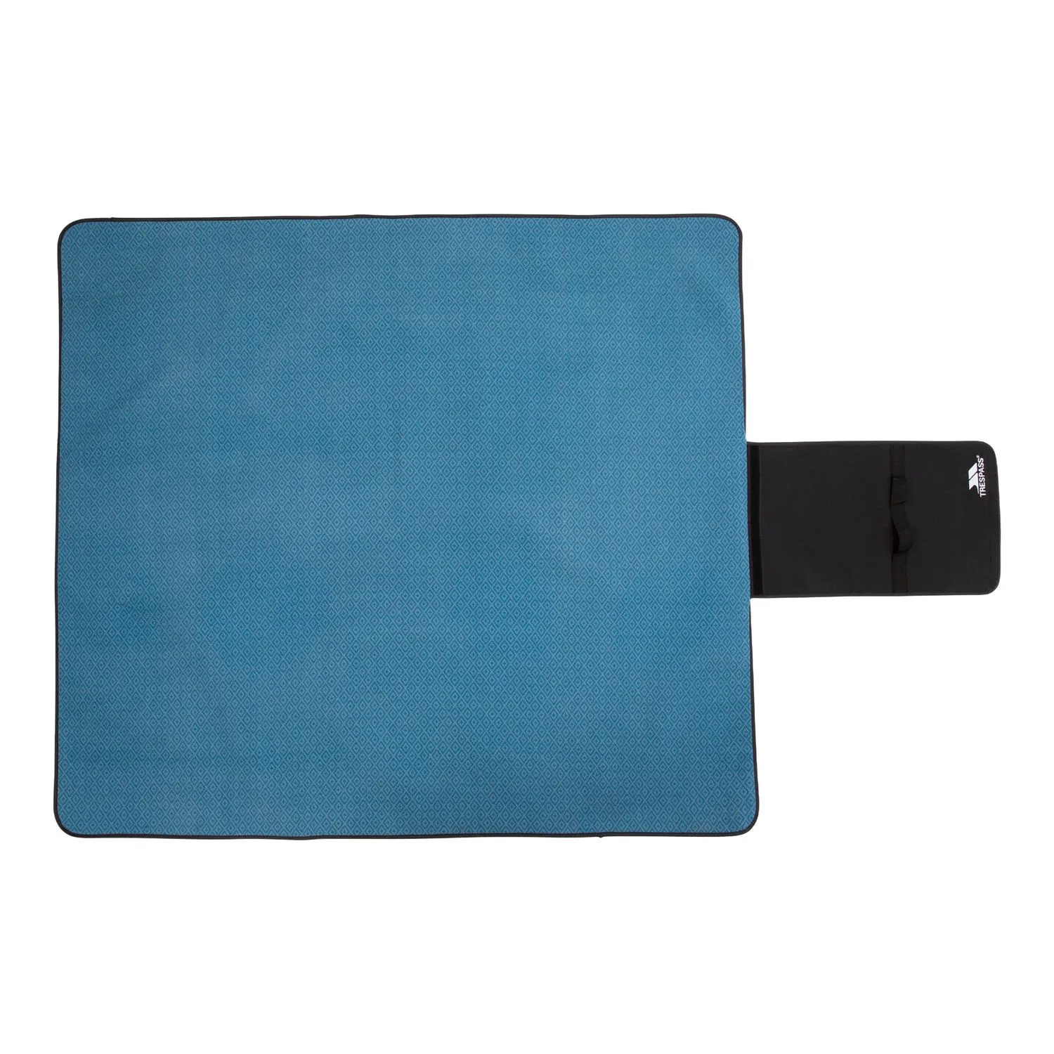 Trespass Throw Waterproof Checked Foldable Blanket in Mid Blue