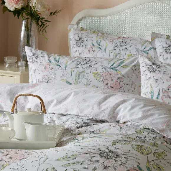 Holly Willoughby Floral Sketch 100% Cotton Duvet Cover and Pillowcase Set 2
