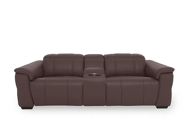 Inca NC Leather 3 Seater Power Recliner Sofa with Pop Up Light Console and Power Headrests