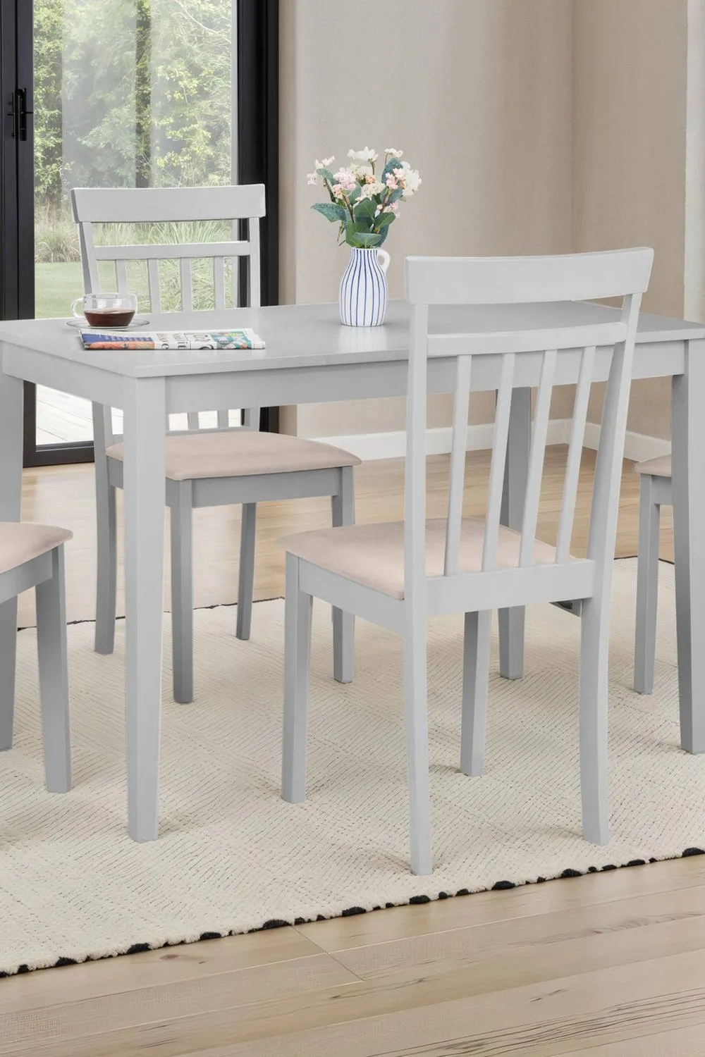 Julian Bowen Taku Rectangular 4 Seater Dining Table in Grey 1