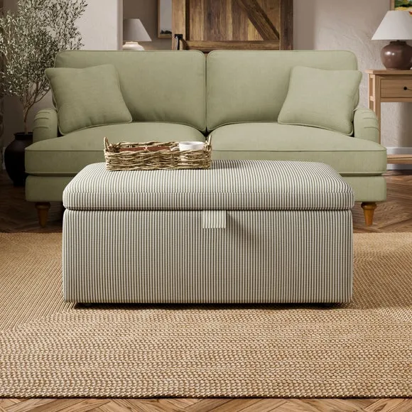 Box Chest Tiny Stripe Storage Footstool
