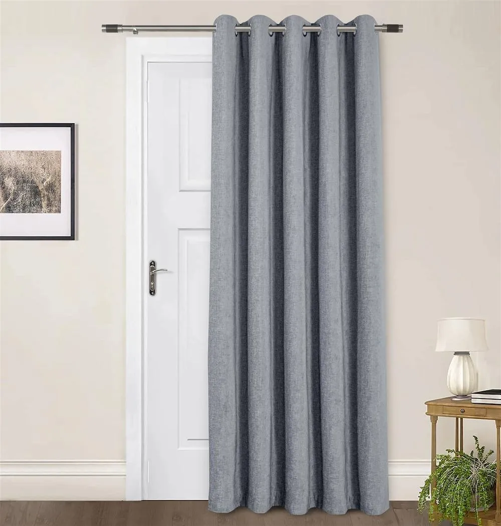 Sundour Amberley Chenille Eyelet Door Curtain in Grey