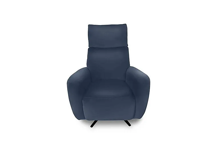 Designer Chair Collection Granada Leather Power Recliner Swivel Chair with Massage Feature - BV Ocean Blue