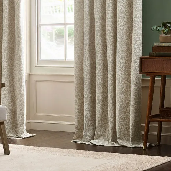 Morris & Co. Acorn Tonal Jacquard Pencil Pleat Curtains 3