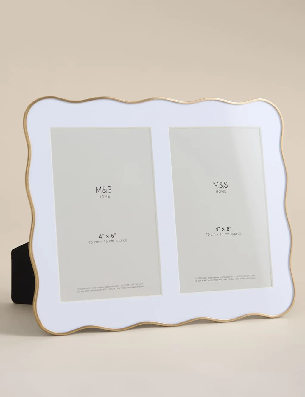 M&S Wiggle Double Photo Frame 4x6 inch Gold