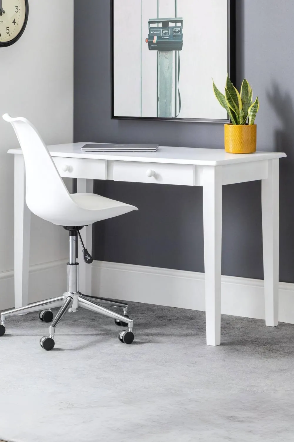 Julian Bowen Carrington 2 Drawer Desk in White