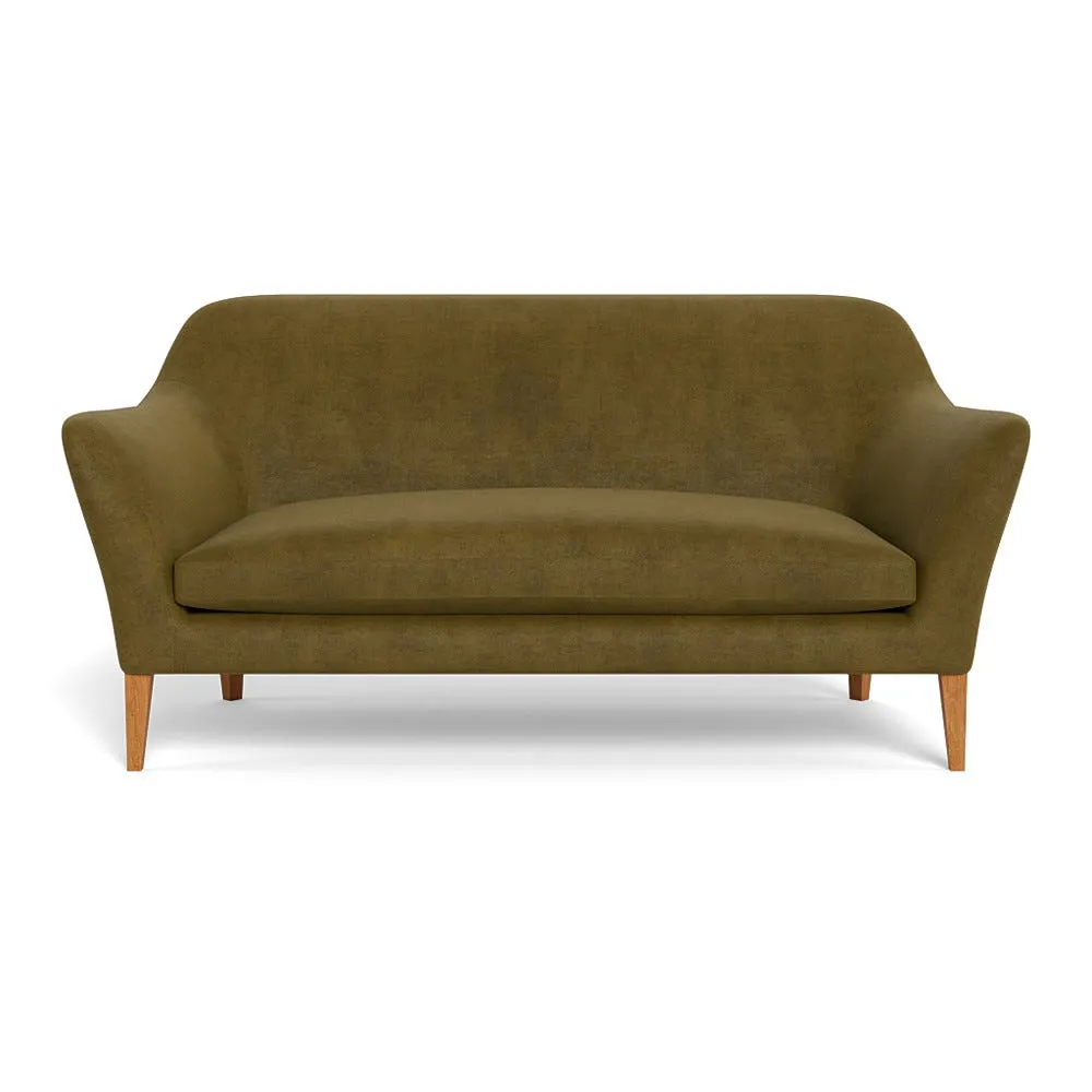 Heal's Wallis 3 Seater Sofa Smart Luxe Velvet Peridot Stained Oak Feet 1
