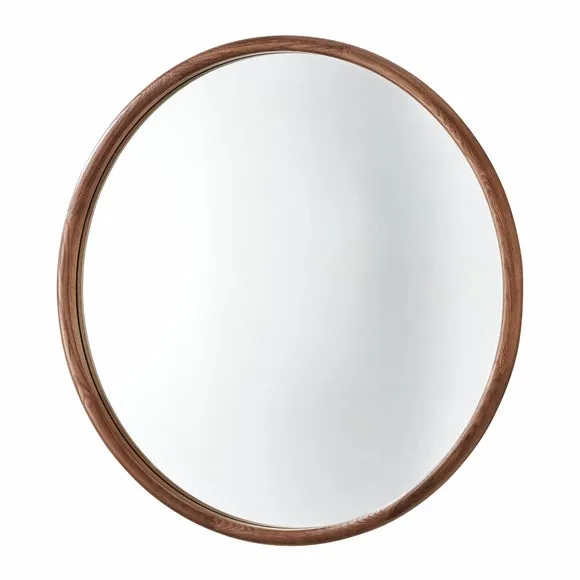 Yearn Solid Oak Round Wall Mirror 2