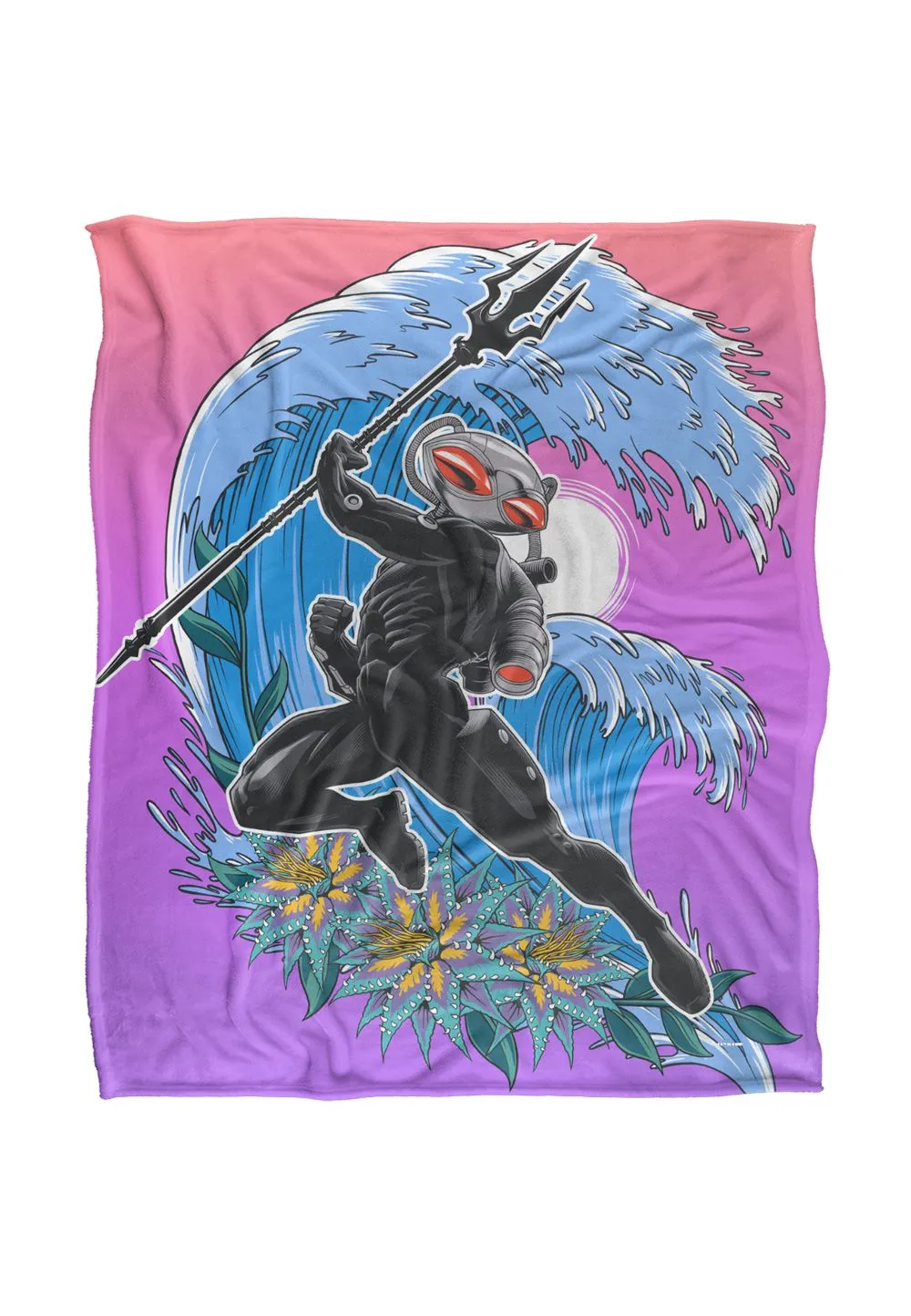 Aquaman and The Lost Kingdom Blanket, 152x127 cm Black Manta Waves Silky Touch Super Soft Throw Blanket in White