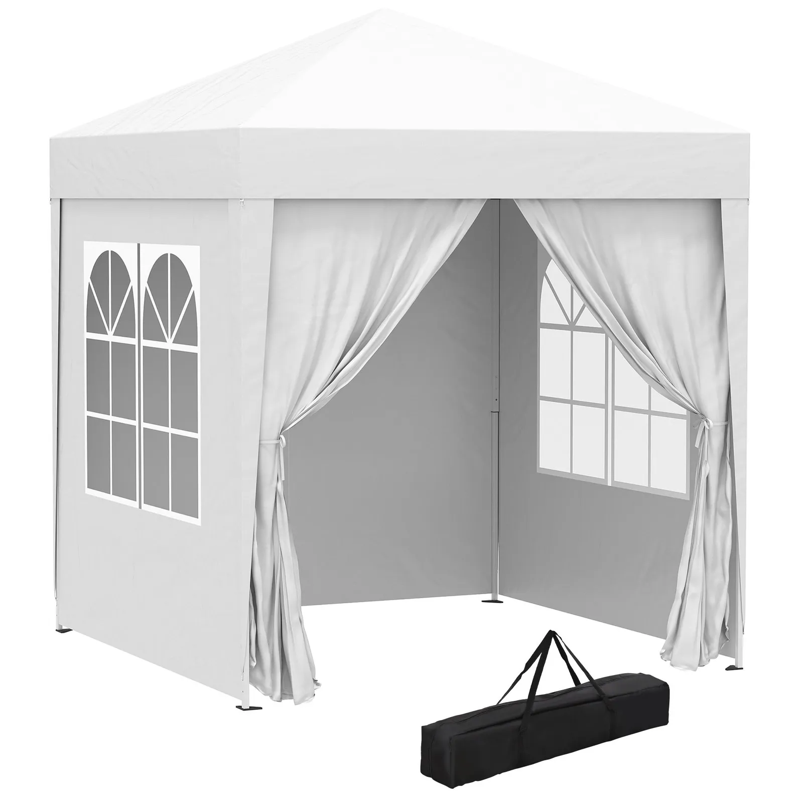 OUTSUNNY 2mx2m Pop Up Gazebo Party Tent Canopy Marquee with Storage Bag in White 2