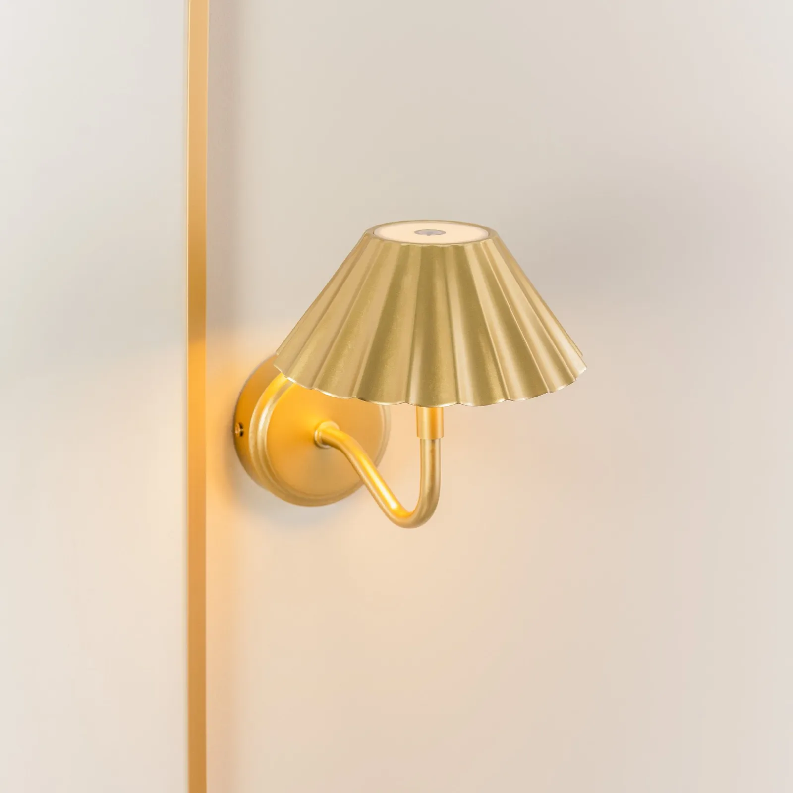 ValueLights Avery Rechargeable Easy Fit Wall Touch Light Fitting Single in Gold 3