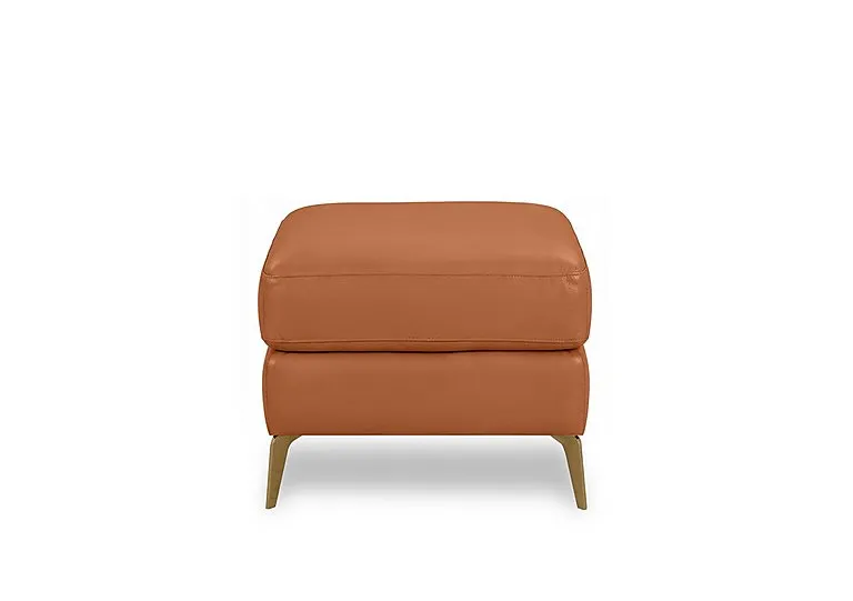 Eclipse Leather Footstool - Pecan