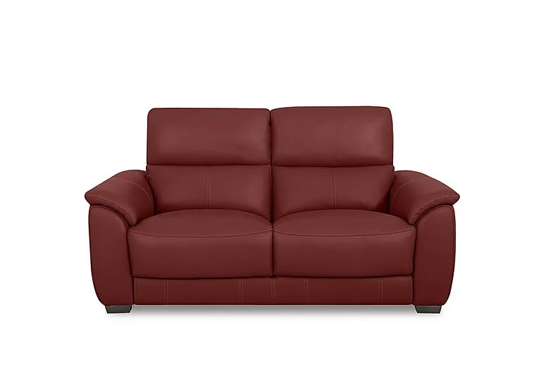 Saffron Leather 2 Seater Sofa - BV Deep Red