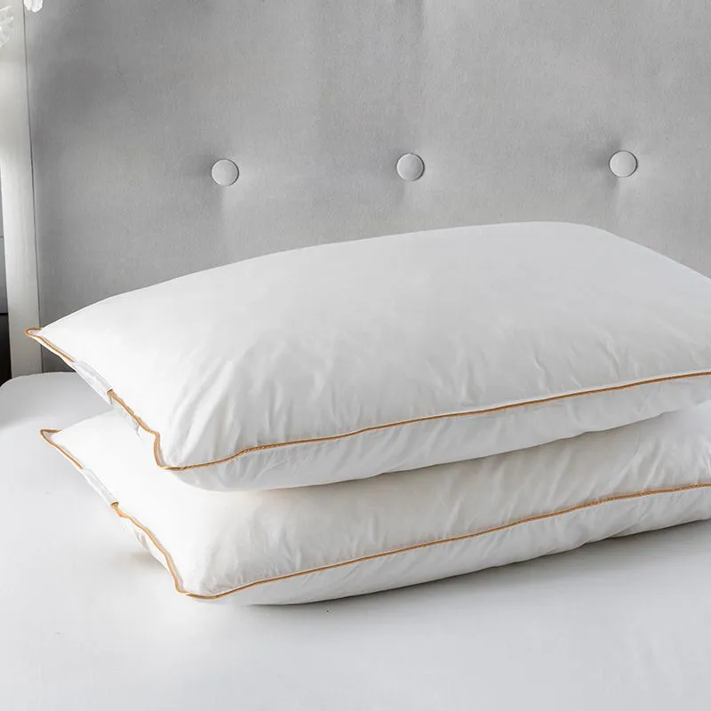 Snug City Luxury Goose Feather & Down Pillow Pair 100% Cotton Cover in White
