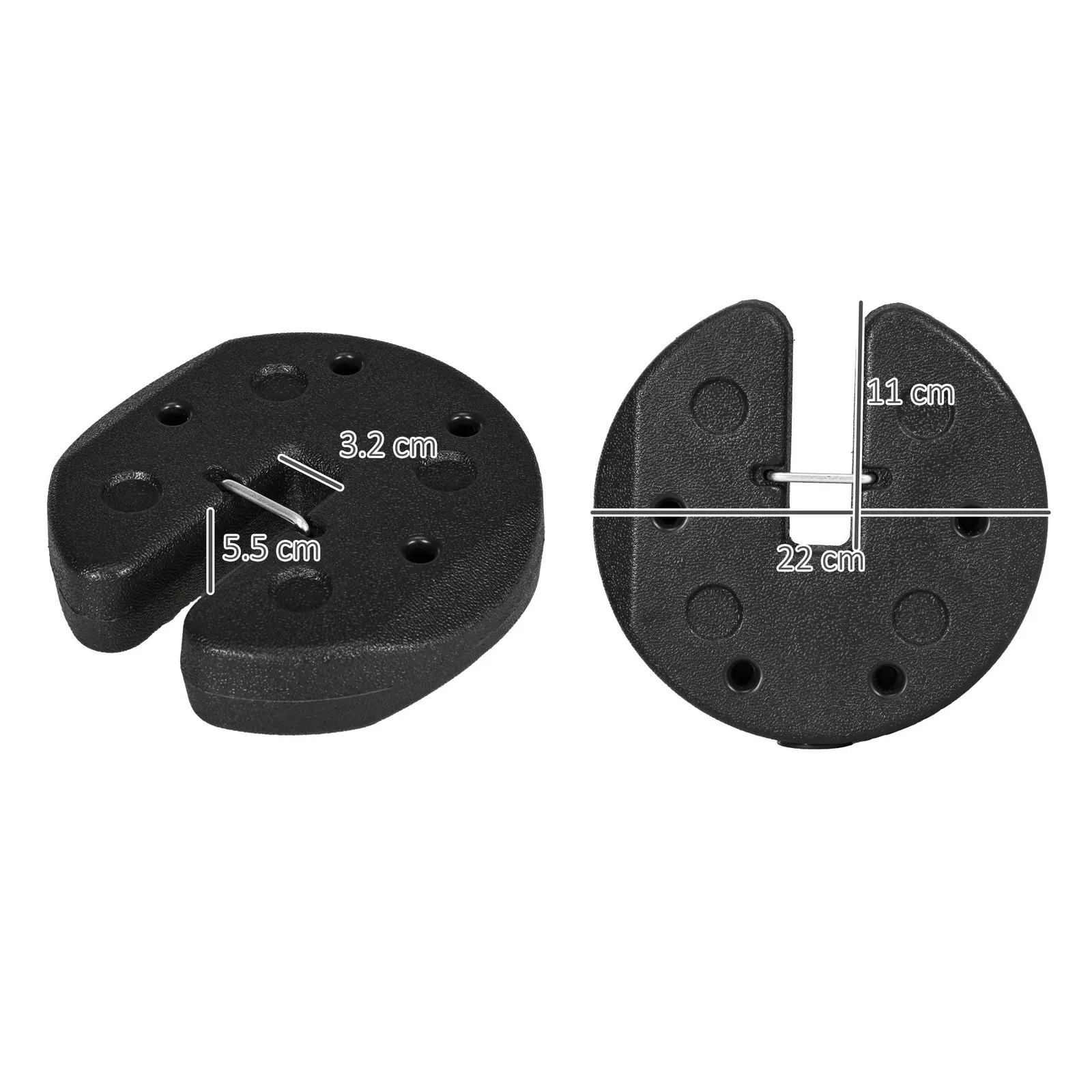 OUTSUNNY 12KG Gazebo Weights Set of 4 with Reinforce Pins for Canopies Marquees Tents in Black 3