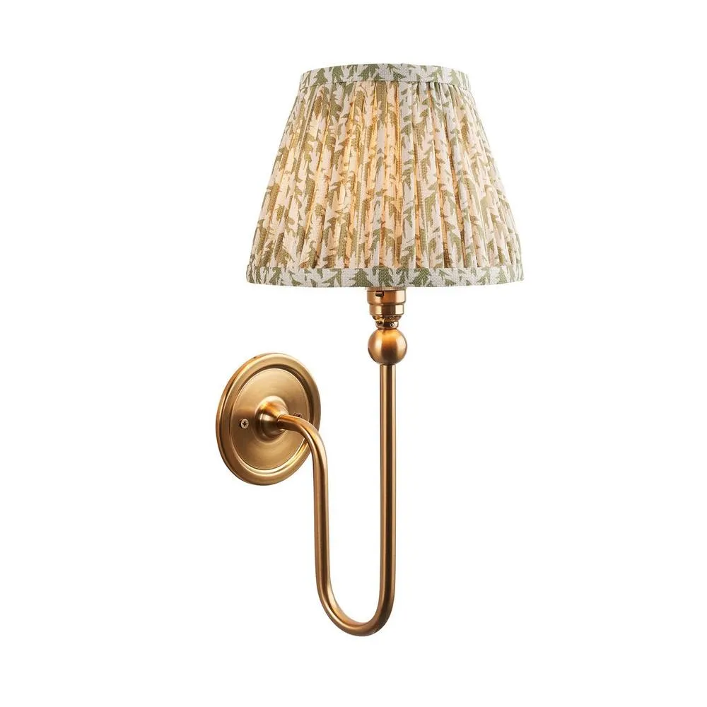 Netlighting Santiago Wall Light Herb Garden Green Fabric Leaf Shade 20cm B22