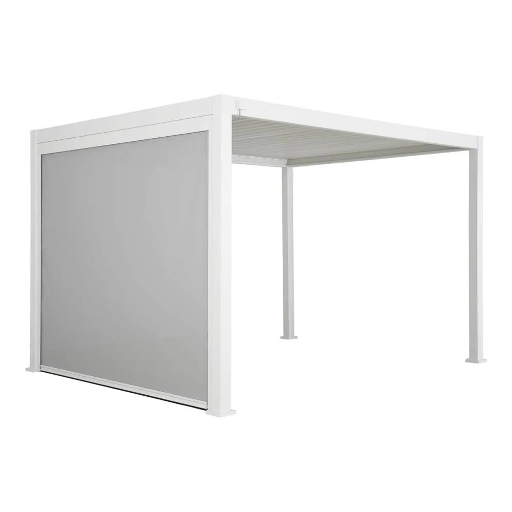 sweeek Louvered pergola aluminium 4 x 3m & 3m blind in White 2