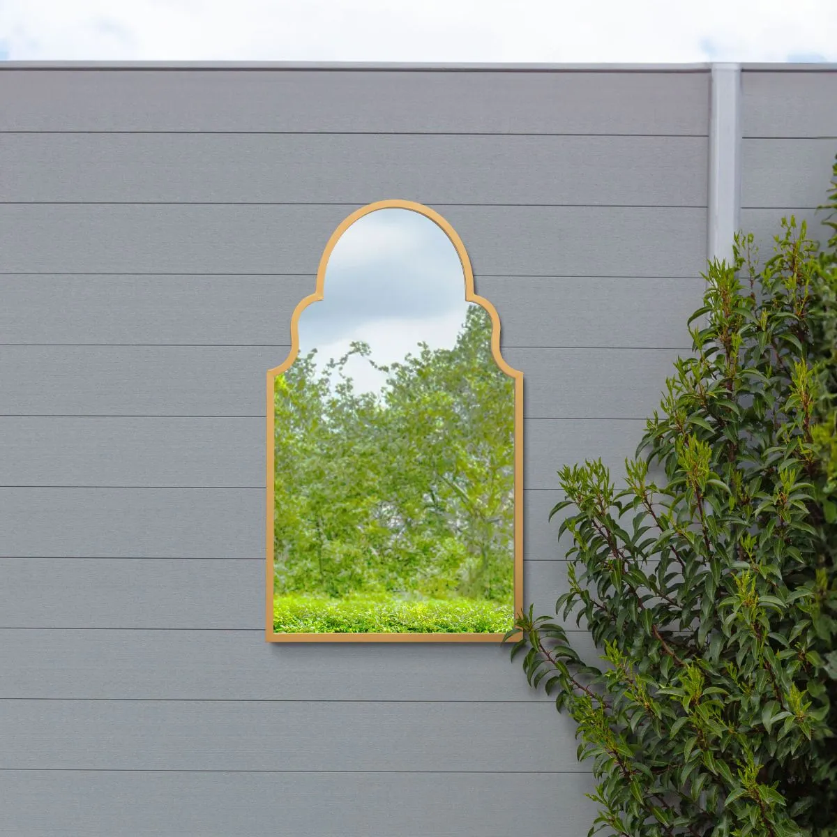 MirrorOutlet Gold Metal Framed Arched Garden Wall Mirror 41"x 24" (104CM X 61CM) 6