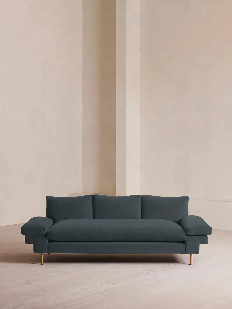 Bristol Sofa, Velvet, Grey Blue