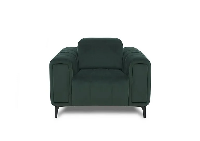 Elphaba Fabric Chair with Storage Arms - Bottle Green