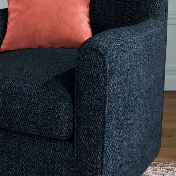 Estelle Basketweave Boucle High Back Winged Armchair 3