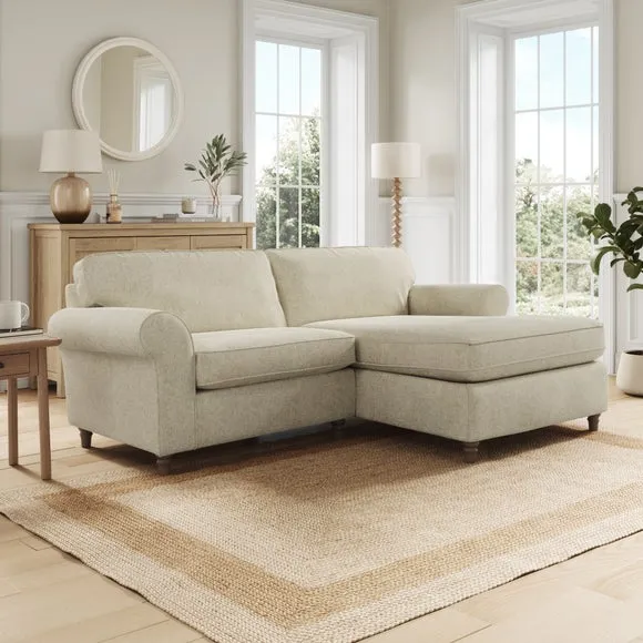 Flori Soft Chenille Corner Chaise Sofa 1