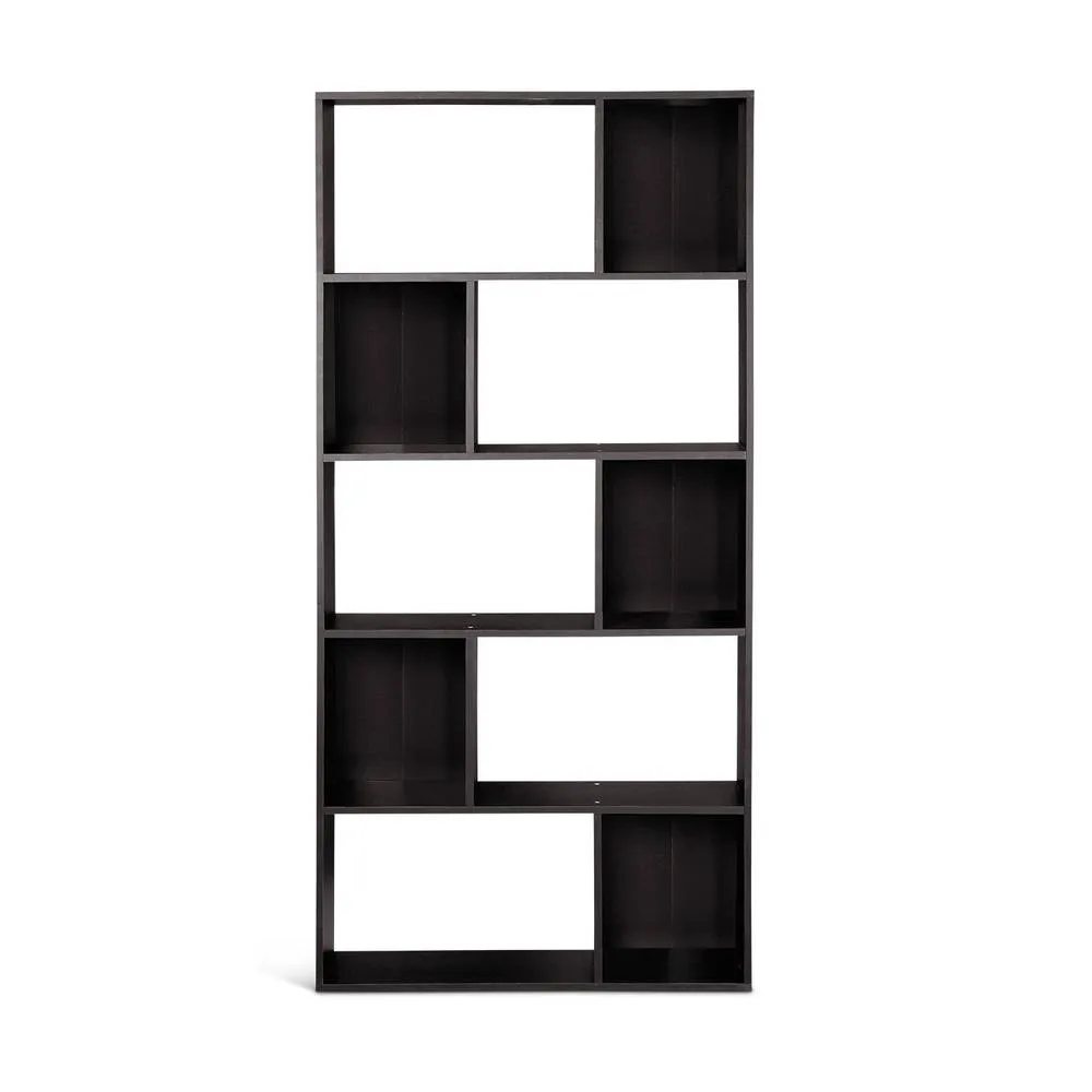 sweeek 5-shelf Bookcase With 10 Compartments in Black 6